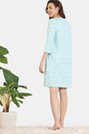 Zivame Hide N Seek Knit Cotton Knee Length Nightdress - Ice Green — thumbnail 4